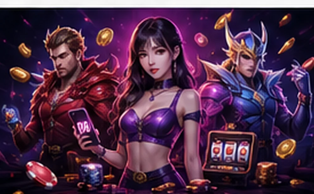 Ilustrasi tim karakter game online